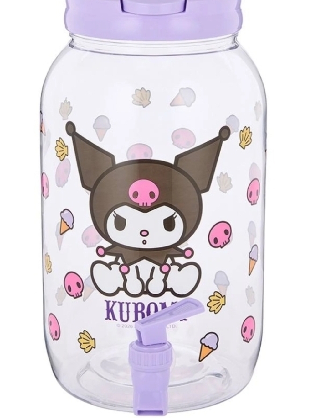 New Sanrio Plastic Kuromi Character Beverage Dispenser - Lavender Accents